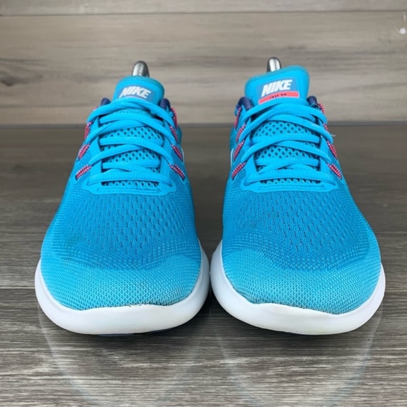 Blue/White womens Nike Free RN 2017 running walking shoes size 10 - Picture 2 of 4